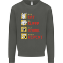 Eat Sleep Anime Repeat Kids Sweatshirt Jumper Storm Grey