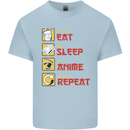 Eat Sleep Anime Repeat Kids T-Shirt Childrens Light Blue