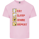 Eat Sleep Anime Repeat Kids T-Shirt Childrens Light Pink