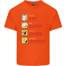 Eat Sleep Anime Repeat Kids T-Shirt Childrens Orange