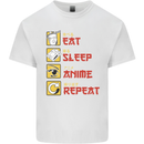 Eat Sleep Anime Repeat Kids T-Shirt Childrens White