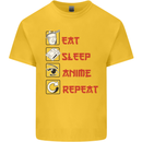 Eat Sleep Anime Repeat Kids T-Shirt Childrens Yellow