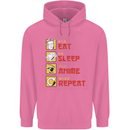Eat Sleep Anime Repeat Mens 80% Cotton Hoodie Azelea