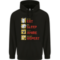 Eat Sleep Anime Repeat Mens 80% Cotton Hoodie Black