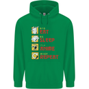Eat Sleep Anime Repeat Mens 80% Cotton Hoodie Irish Green