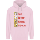 Eat Sleep Anime Repeat Mens 80% Cotton Hoodie Light Pink