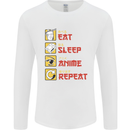 Eat Sleep Anime Repeat Mens Long Sleeve T-Shirt White