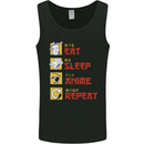 Eat Sleep Anime Repeat Mens Vest Tank Top Black