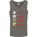 Eat Sleep Anime Repeat Mens Vest Tank Top Charcoal