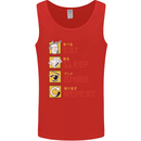Eat Sleep Anime Repeat Mens Vest Tank Top Red