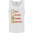 Eat Sleep Anime Repeat Mens Vest Tank Top White