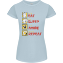 Eat Sleep Anime Repeat Womens Petite Cut T-Shirt Light Blue