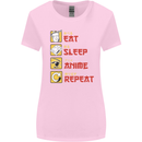 Eat Sleep Anime Repeat Womens Wider Cut T-Shirt Light Pink