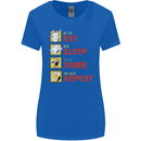 Eat Sleep Anime Repeat Womens Wider Cut T-Shirt Royal Blue