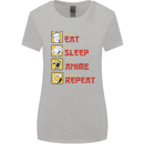 Eat Sleep Anime Repeat Womens Wider Cut T-Shirt Sports Grey