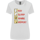 Eat Sleep Anime Repeat Womens Wider Cut T-Shirt White