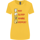 Eat Sleep Anime Repeat Womens Wider Cut T-Shirt Yellow