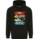 Eat Sleep DJ Repeat DJing Music Childrens Kids Hoodie Black