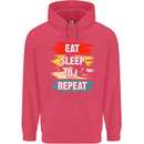Eat Sleep DJ Repeat DJing Music Childrens Kids Hoodie Heliconia