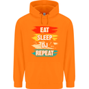 Eat Sleep DJ Repeat DJing Music Childrens Kids Hoodie Orange