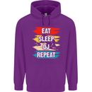 Eat Sleep DJ Repeat DJing Music Childrens Kids Hoodie Purple