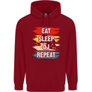 Eat Sleep DJ Repeat DJing Music Childrens Kids Hoodie Red