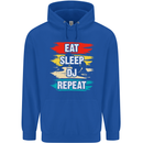 Eat Sleep DJ Repeat DJing Music Childrens Kids Hoodie Royal Blue