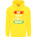 Eat Sleep DJ Repeat DJing Music Childrens Kids Hoodie Yellow