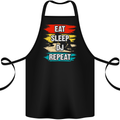 Eat Sleep DJ Repeat DJing Music Cotton Apron 100% Organic Black