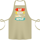 Eat Sleep DJ Repeat DJing Music Cotton Apron 100% Organic Khaki