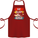Eat Sleep DJ Repeat DJing Music Cotton Apron 100% Organic Maroon
