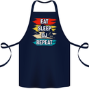 Eat Sleep DJ Repeat DJing Music Cotton Apron 100% Organic Navy Blue