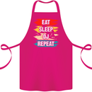 Eat Sleep DJ Repeat DJing Music Cotton Apron 100% Organic Pink