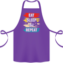 Eat Sleep DJ Repeat DJing Music Cotton Apron 100% Organic Purple