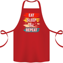 Eat Sleep DJ Repeat DJing Music Cotton Apron 100% Organic Red