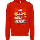 Eat Sleep DJ Repeat DJing Music Kids Sweatshirt Jumper Bright Red