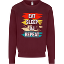 Eat Sleep DJ Repeat DJing Music Kids Sweatshirt Jumper Maroon