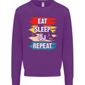 Eat Sleep DJ Repeat DJing Music Kids Sweatshirt Jumper Purple