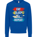 Eat Sleep DJ Repeat DJing Music Kids Sweatshirt Jumper Royal Blue