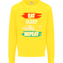 Eat Sleep DJ Repeat DJing Music Kids Sweatshirt Jumper Yellow
