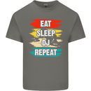 Eat Sleep DJ Repeat DJing Music Kids T-Shirt Childrens Charcoal