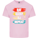 Eat Sleep DJ Repeat DJing Music Kids T-Shirt Childrens Light Pink