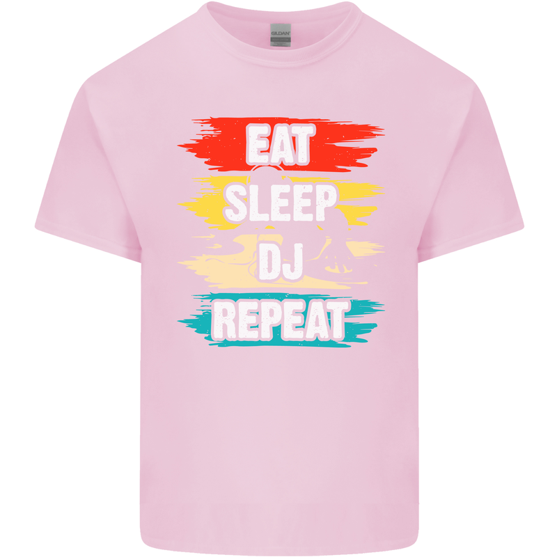 Eat Sleep DJ Repeat DJing Music Kids T-Shirt Childrens Light Pink