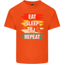 Eat Sleep DJ Repeat DJing Music Kids T-Shirt Childrens Orange