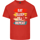 Eat Sleep DJ Repeat DJing Music Kids T-Shirt Childrens Red