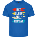 Eat Sleep DJ Repeat DJing Music Kids T-Shirt Childrens Royal Blue