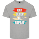 Eat Sleep DJ Repeat DJing Music Kids T-Shirt Childrens Sports Grey