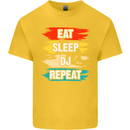 Eat Sleep DJ Repeat DJing Music Kids T-Shirt Childrens Yellow