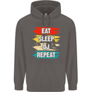 Eat Sleep DJ Repeat DJing Music Mens 80% Cotton Hoodie Charcoal