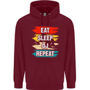 Eat Sleep DJ Repeat DJing Music Mens 80% Cotton Hoodie Maroon